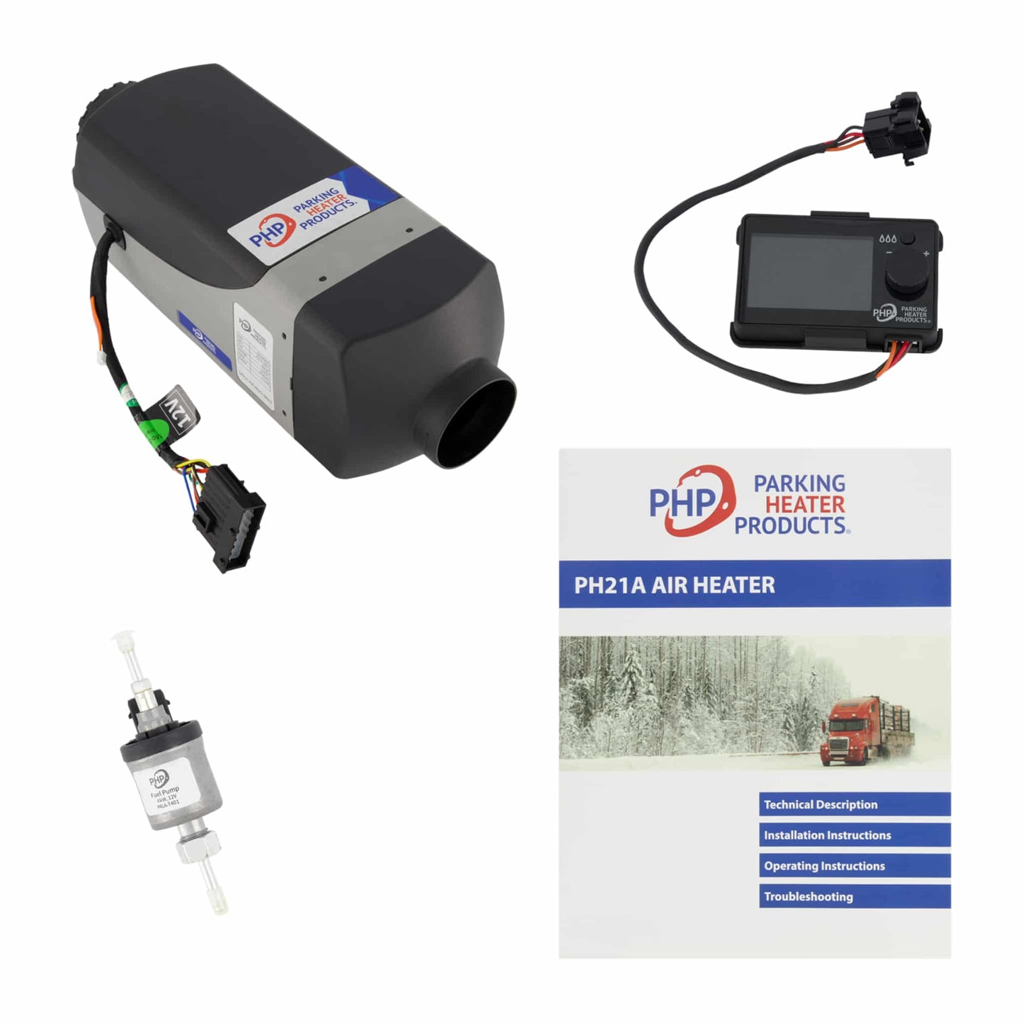 Air Heater Replacement Kit -2kW 12V  PH21, Digital Controller, Drop In - Universal image 0