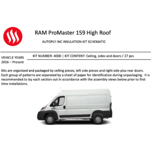 Insulation kit for Ram ProMaster 159